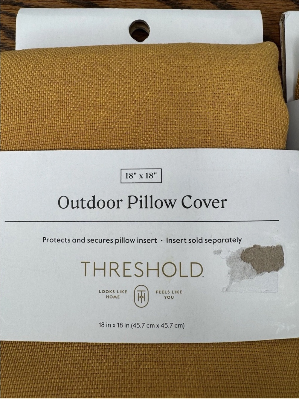 Threshold ~ Outdoor Pillow Cover ~
Gold ~ 18" × 18" ~ 100% Polyester ~ Pair - Picture 2 of 8